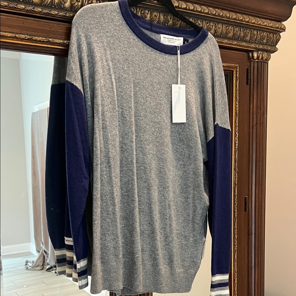 The Laundry Room Navy and Gray Striped Sweater - Picture 1 of 3